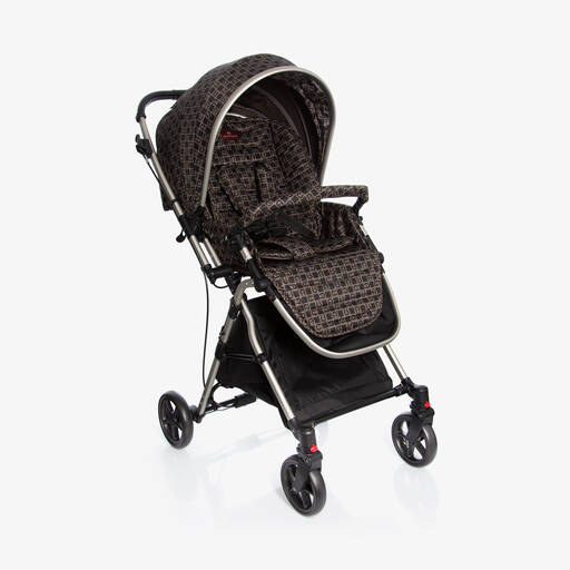 AIGNER-Brown & Black Logo Stroller  | Childrensalon