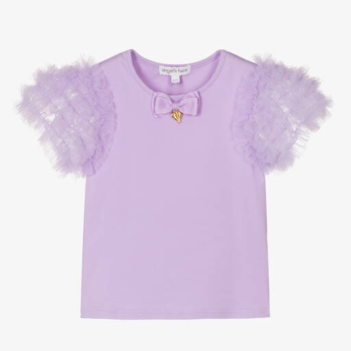 Angel's Face-Girls Purple Tulle T-Shirt | Childrensalon