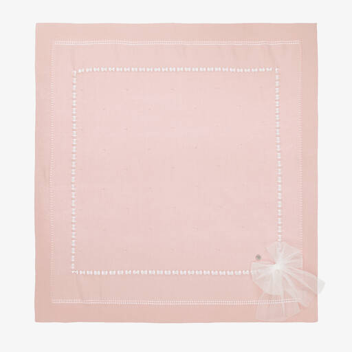 Artesanía Granlei-Baby Girls Pink Knitted Blanket (88cm) | Childrensalon