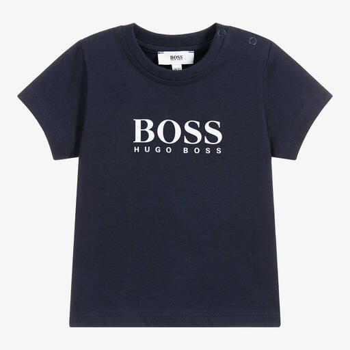 BOSS-Baby Boys Blue Logo T-Shirt | Childrensalon