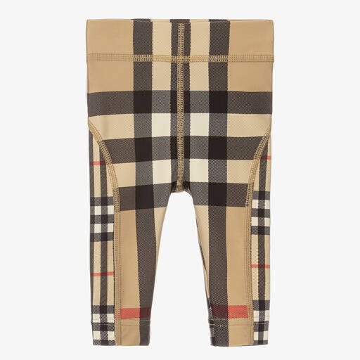 Burberry-Beige Check Baby Sun Protective Leggings | Childrensalon