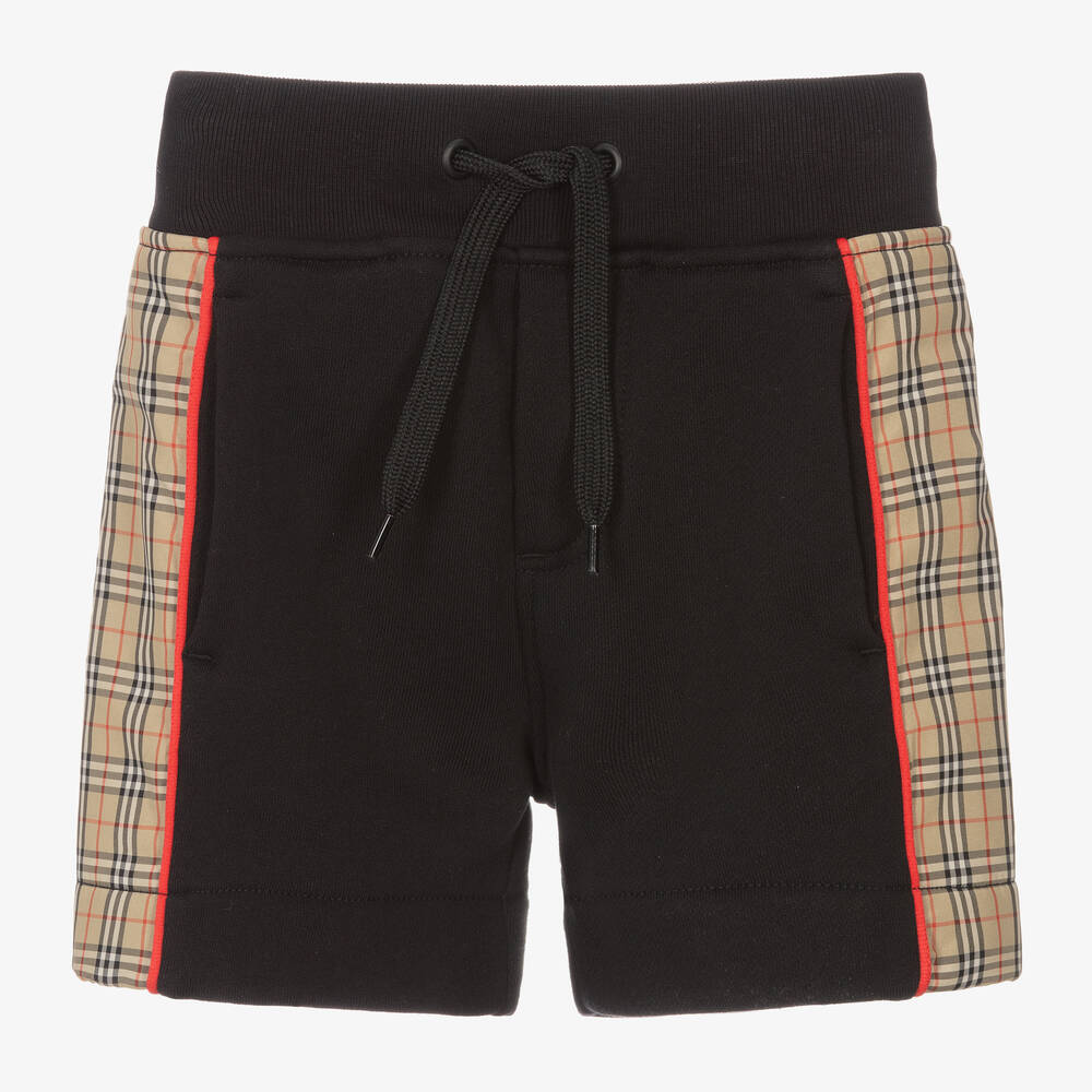 Burberry - Black Microcheck Baby Shorts | Childrensalon