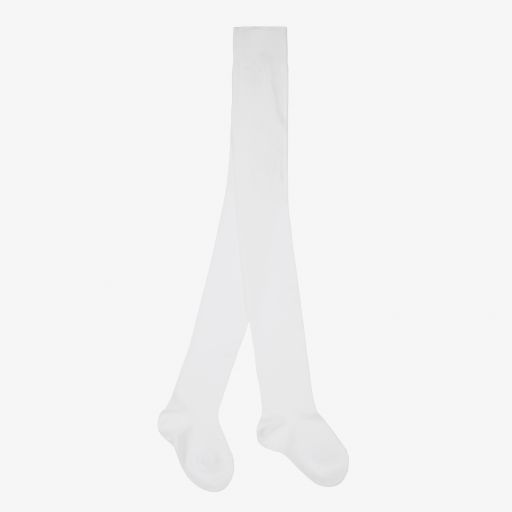 Falke-White Cotton Tights | Childrensalon