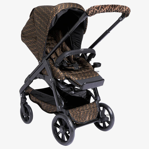 Fendi-Brown FF Logo Stroller | Childrensalon