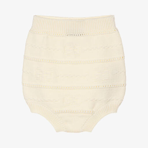 Gucci-Baby Girls Ivory Knitted GG Shorts | Childrensalon