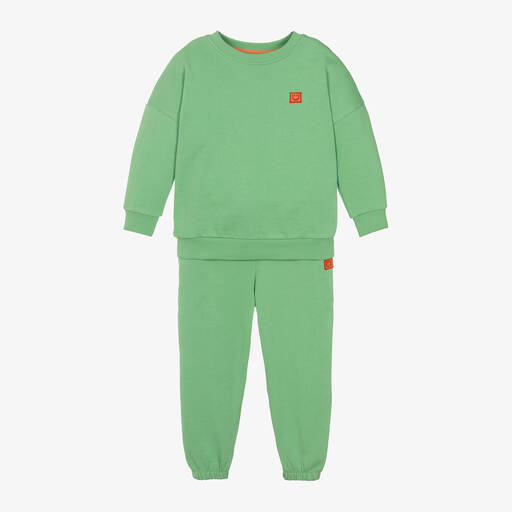 Joyday-Boys Green Cotton Tracksuit | Childrensalon