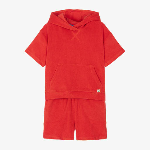 Joyday-Boys Orange Towelling Shorts Set | Childrensalon