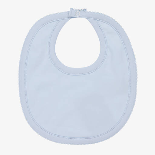 Kissy Kissy-Blue Pima Cotton Baby Bib | Childrensalon