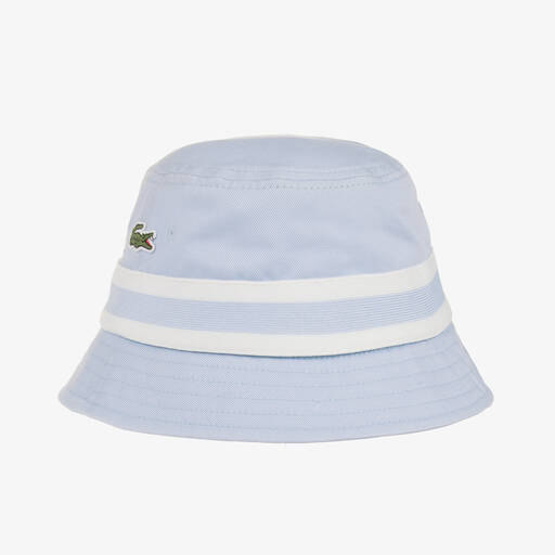 Lacoste-Blue Cotton Twill Bucket Hat | Childrensalon