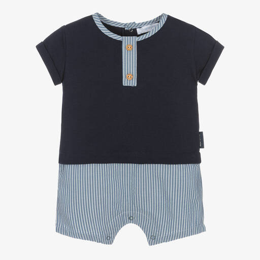 Laranjinha-Baby Boys Blue Cotton Shortie | Childrensalon