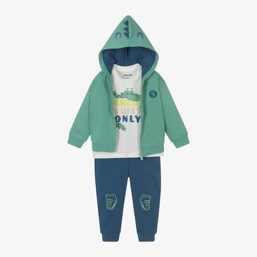 Mayoral-Boys Green Crocodile Tracksuit Set | Childrensalon