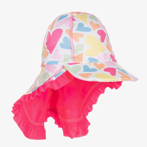 Mitty James-Girls White Heart Legionnaire's Hat (UPF 50+) | Childrensalon