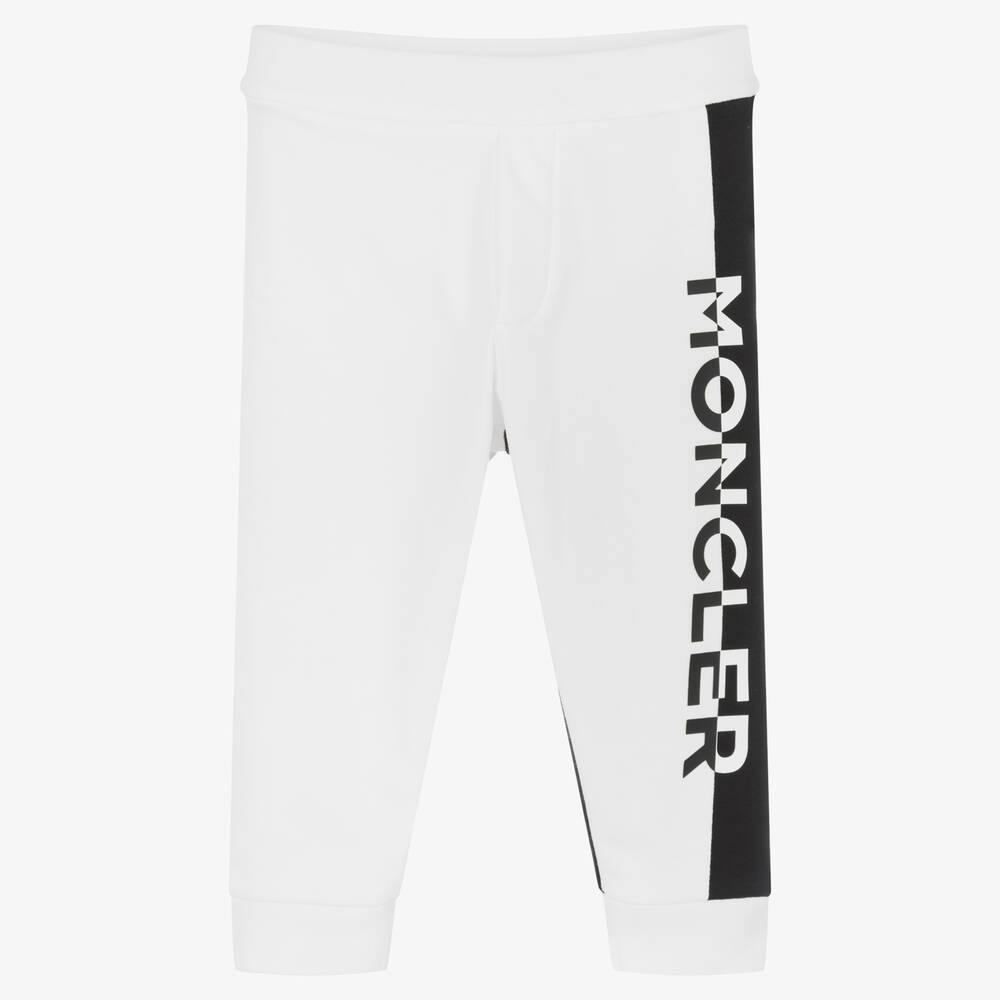 Moncler Enfant - Boys White & Black Joggers | Childrensalon