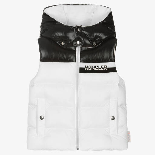 Moncler Enfant-Boys White Down Padded Gilet | Childrensalon