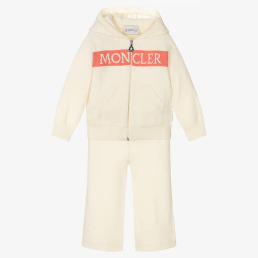 Moncler Enfant-Ivory Wool Knit Tracksuit | Childrensalon