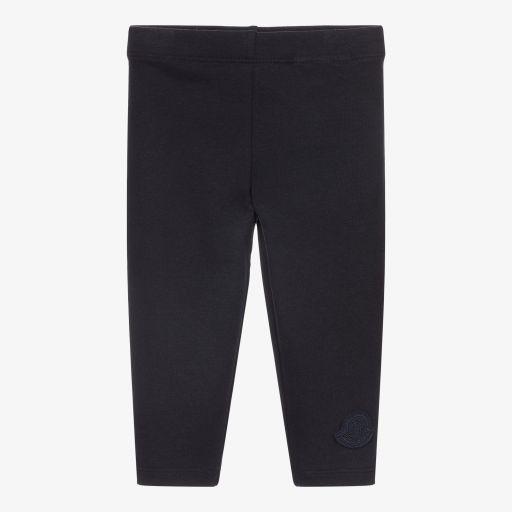 Moncler Enfant-Navy Blue Cotton Leggings | Childrensalon