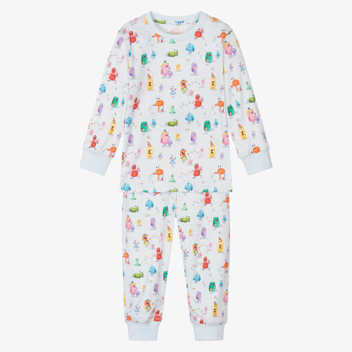 My Little Pie-Boys Blue Supima Cotton Monsters Pyjamas | Childrensalon