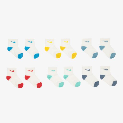 Nike-Ivory Ankle Socks (6 Pack) | Childrensalon