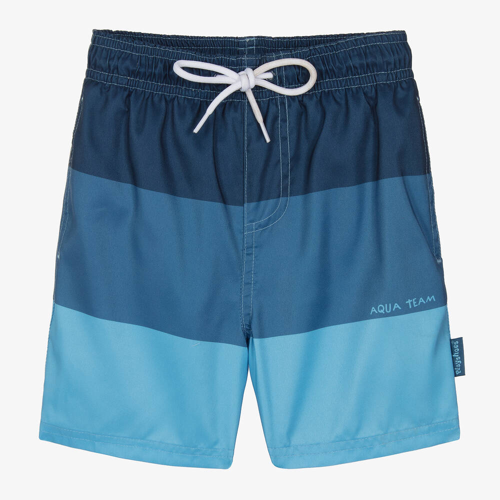 Playshoes - Boys Blue Colourblock Swim Shorts (UPF40+) | Childrensalon