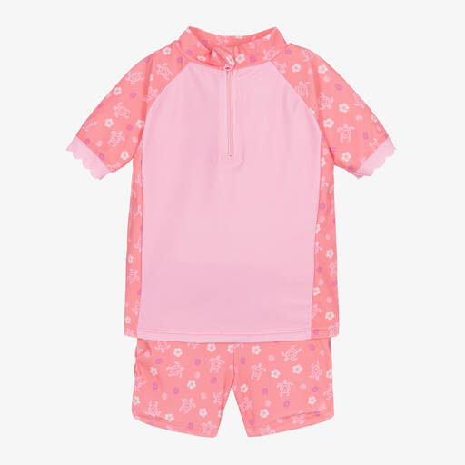Playshoes-Girls Pink Floral Swim Set (UPF40+) | Childrensalon