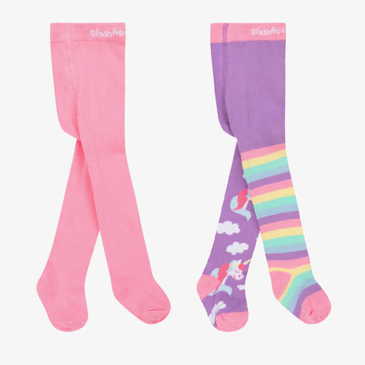 Playshoes-Pink & Purple Tights (2 Pack) | Childrensalon