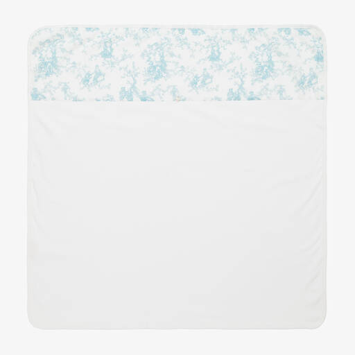 Pureté Du... Bébé-Boys Ivory & Blue Toile de Jouy Blanket (75cm) | Childrensalon