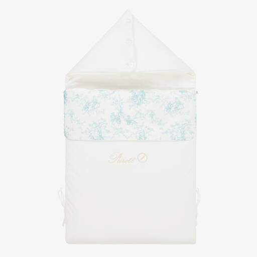 Pureté Du... Bébé-Ivory & Blue Cotton Baby Nest | Childrensalon