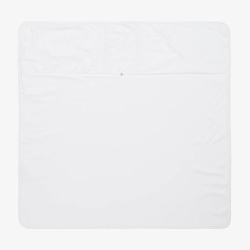 Pureté Du... Bébé-White Embroidered Cotton Blanket (74cm) | Childrensalon