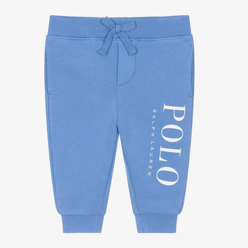 Ralph Lauren-Baby Boys Blue Cotton Polo Joggers | Childrensalon