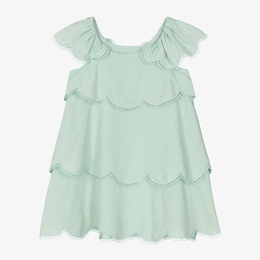 Stella McCartney Kids-Girls Green Layered Dress | Childrensalon