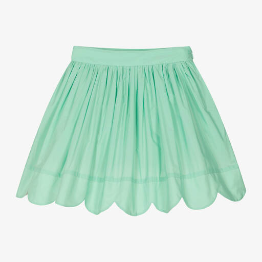 Stella McCartney Kids-Girls Green Taffeta Skirt | Childrensalon