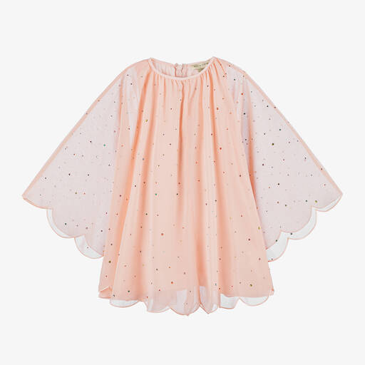 Stella McCartney Kids-Girls Pink Crêpe Chiffon Dress | Childrensalon