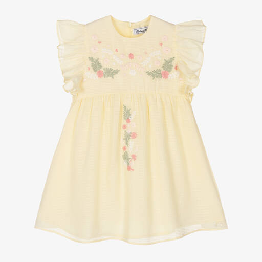 Tartine et Chocolat-Girls Yellow Cotton Dress | Childrensalon