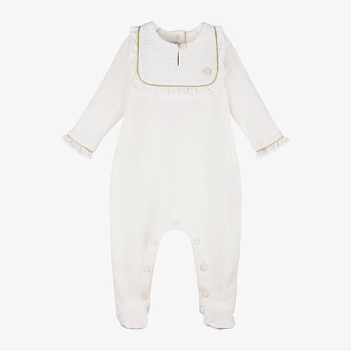 Tartine et Chocolat-Ivory Cotton Babygrow | Childrensalon