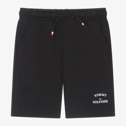 Tommy Hilfiger-Boys Navy Blue Cotton Shorts | Childrensalon